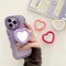 2 in 1 Silicone 3D Love Heart Phone Holder & Mini Mirror Desktop Lazy Folding Cellphone Stand for Smart Phone Case Accessories