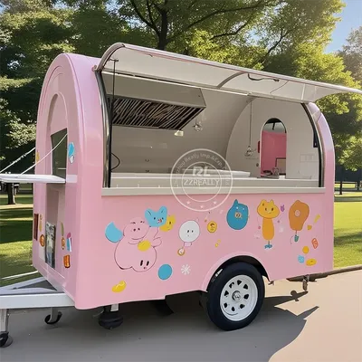 Concession Food Trailer Coffee Mobile Kitchen Fully Equipment Street Concession Food Van Cart Food Truck For Sale