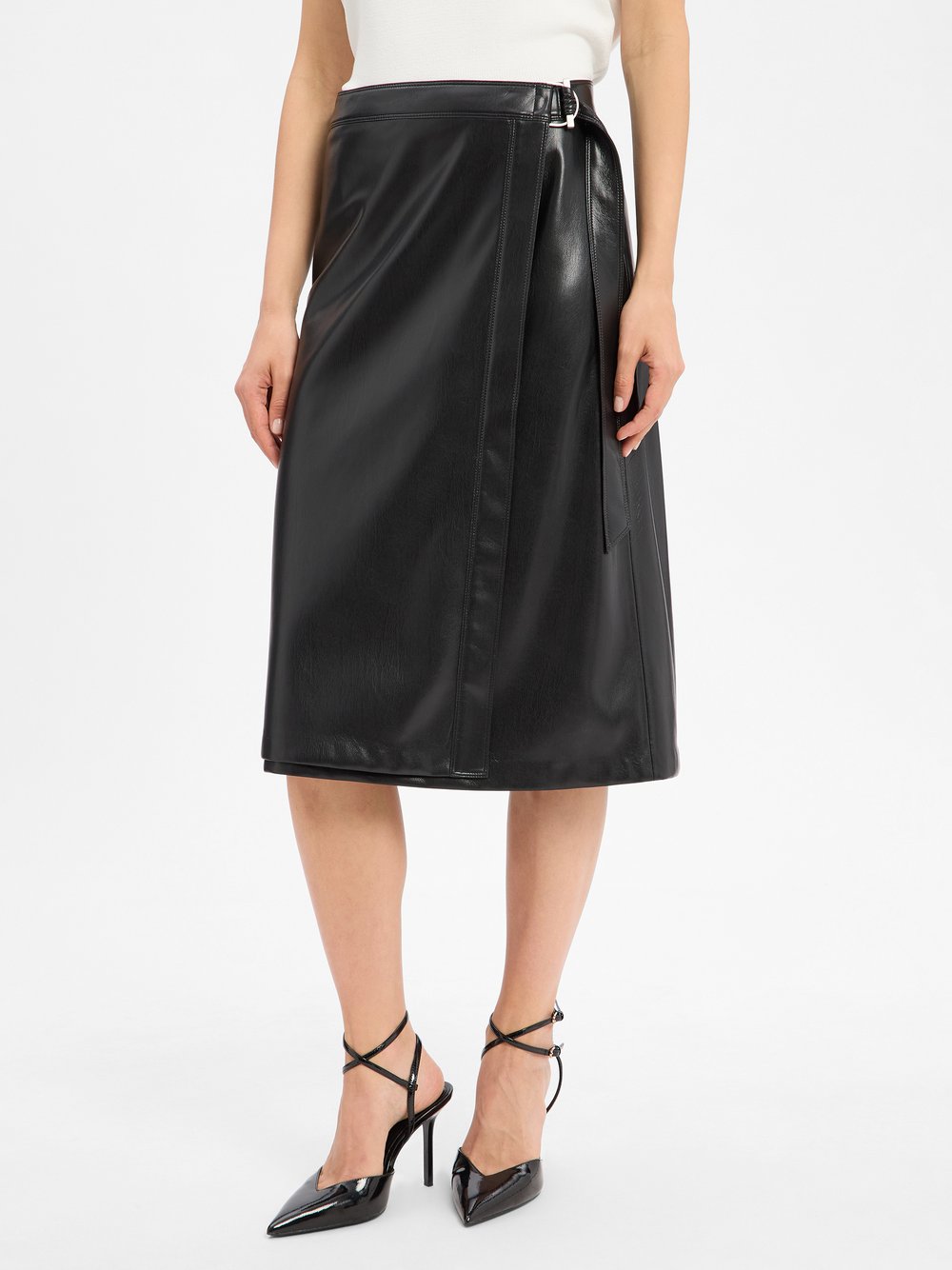BOSS Kunstleder-Wickelrock Damen schwarz, 40 Image