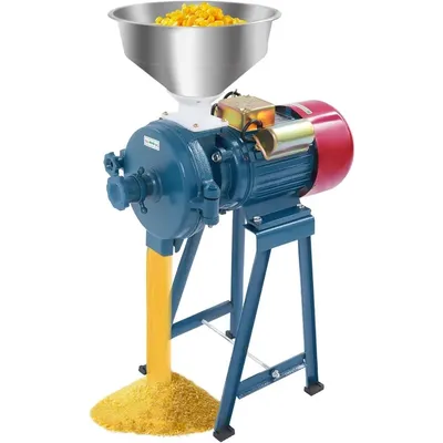 Electric Grain Grinder Mill, 2200W 220V Corn Grinder with Funnel, Commercial Electric Feed Mill Dry Grinder (2200W, 220V)