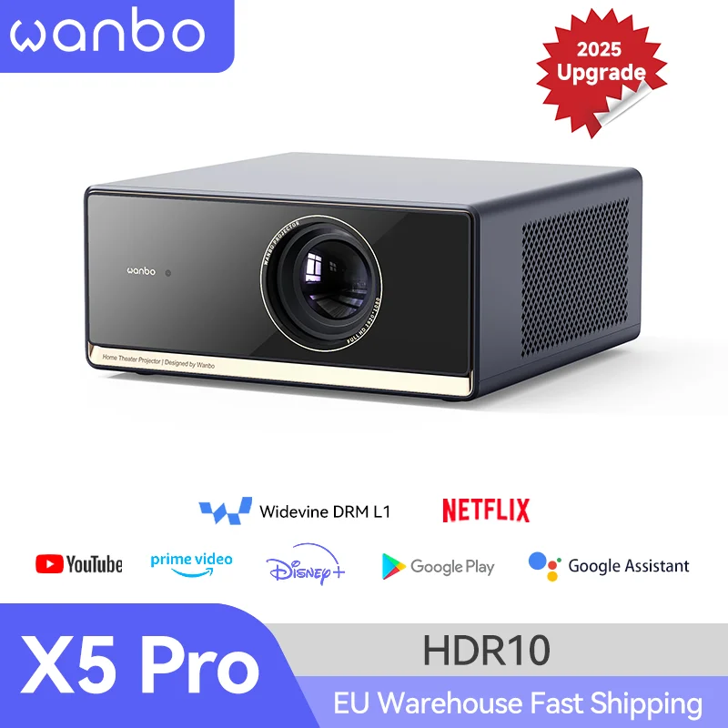 Wanbo X5 Pro New Projector Full HD 1080P Proyector Support Online 4K 1100 ANSI Android TV11.0 Home HDR10 And Assistant