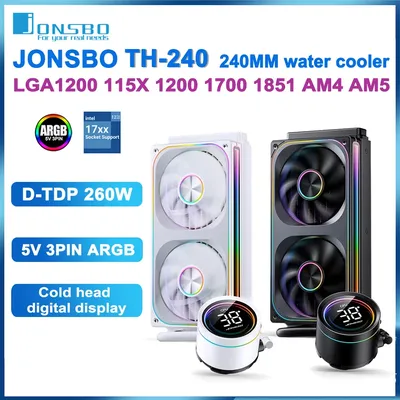 JONSBO TH-240 CPU Liquid Cooling Thousand Layer Mirror Fan Integrated Water-cooled Radiator LGA1700 1851 1200 115X AM4 AM5