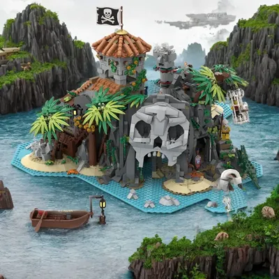 [3123pcs] Pirate Island Building Kit, Exquisite Details, Suitable for Collection and Display, Inspires Creative Thinking blocks