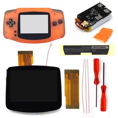 TYPE-C 1800mah Battery Rechargeable GBA V5 Pre-laminated IPS LCD Screen HD Kits with New Housing Shells for GAMEBOY advance