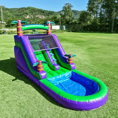Inflatable water slide, Commercial Bounce House with Water Slide PVC and a 1100W Air blower 21ft/6.4M