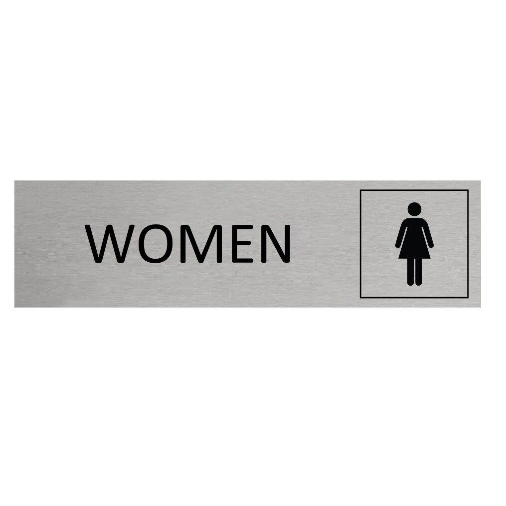 CombiCraft Aluminium Türschild Women 165x45mm mit 3M-Tape zur Befestigung, einfache Kennzeichnung von Räumen und Bereichen Image