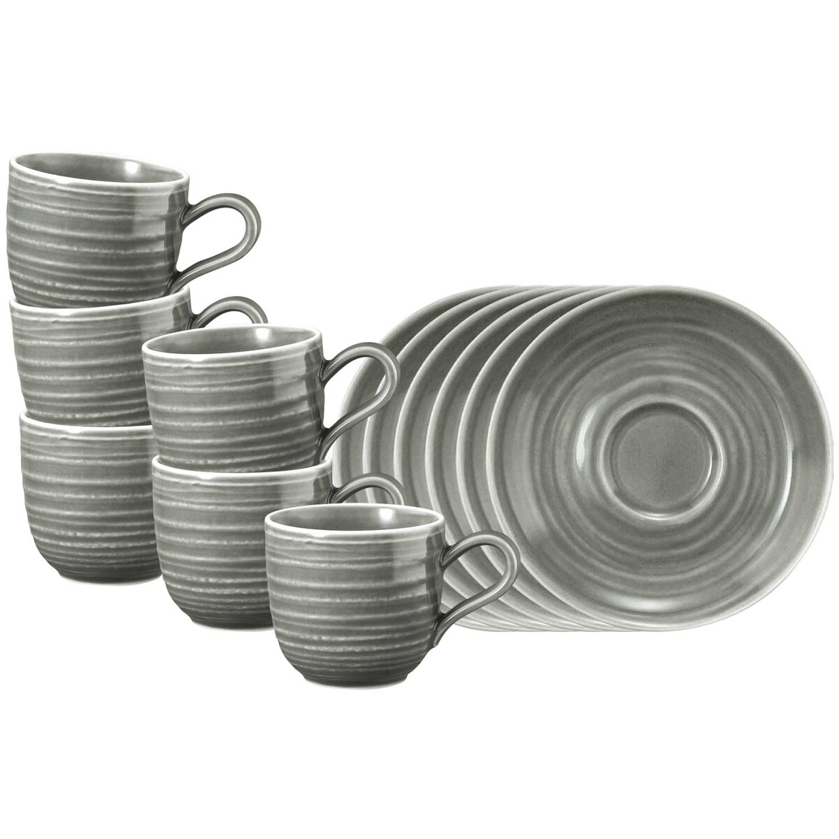 Seltmann Weiden Terra Espressotasse mit Untertasse perlgrau 6er Set Image