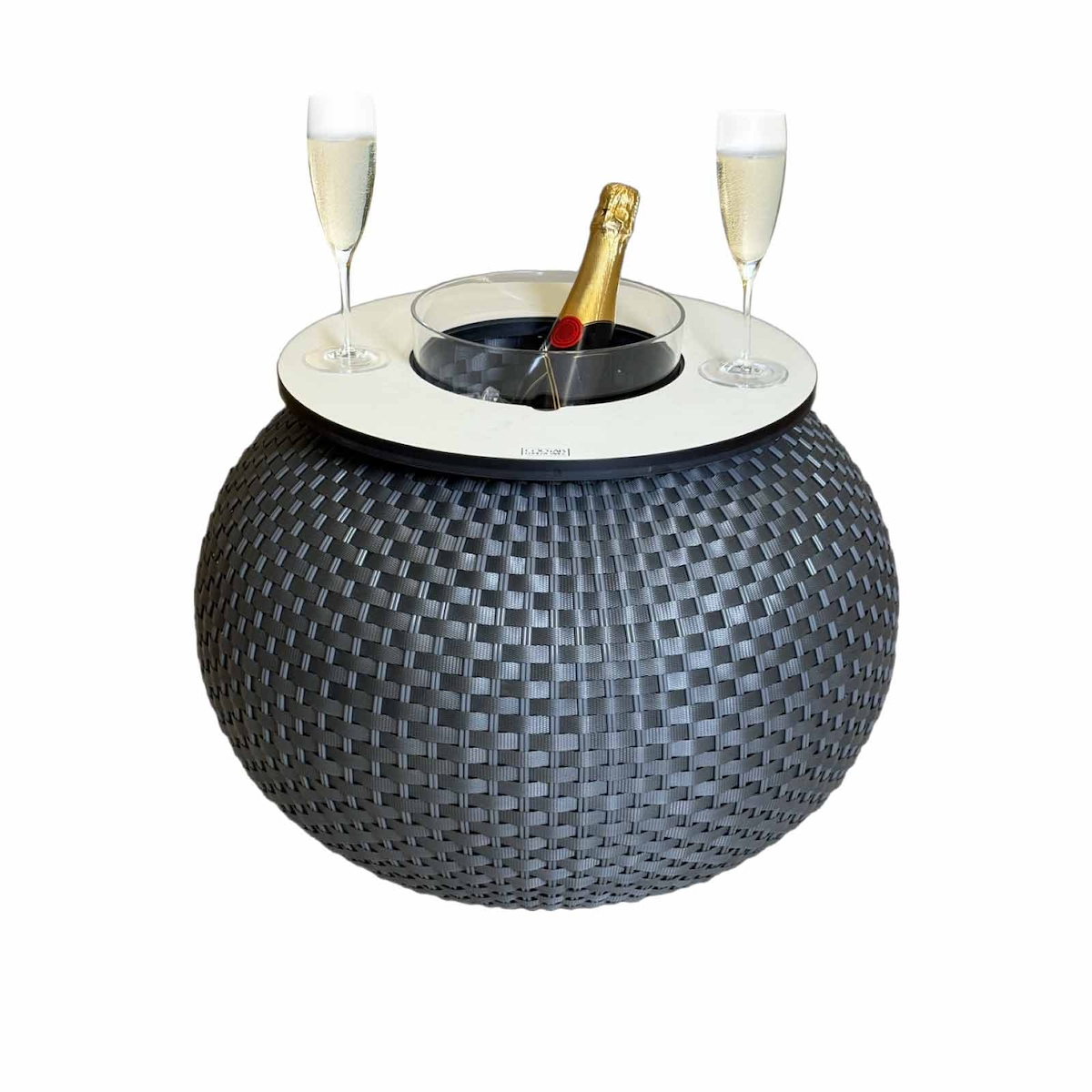 COOTAB Cooler Table MILANO 3-in-1 Loungetisch mit Acryl-Kühler - Anthrazit/Champagner Image