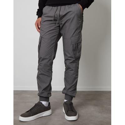 Slate Grey Elasticated Waist Cargo Trousers