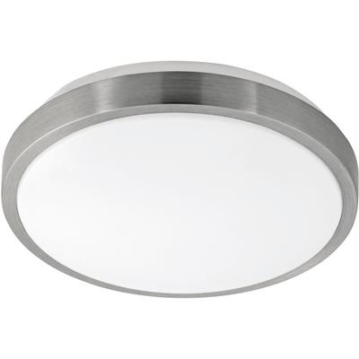 EGLO LED Deckenleuchte "COMPETA 1 Deckenlampe, weiß, nickel-matt, rund, Wohnzimmerlampe", weiß (weiß, nickelfarben), Ø 24,5cm H: 6cm, Lampen, Stahl und Kunststoff, Esszimmer, Industrial, minimalistisch, Ø24,5cm Image