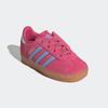 Sneaker ADIDAS ORIGINALS "GAZELLE COMFORT CLOSURE ELASTIC LACES KIDS", Gr. 24, shock pink, blau spark, halo blau, Leder, Synthetik, sportlich, Schuhe, für Kinder
