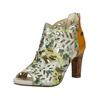 Schaftsandalette LAURA VITA "LAURA VITA Sandalen Leder", Damen, Gr. 40, gelb (gelb, silber), Leder, casual, Schuhe