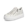 Sneaker RIEKER "Rieker Sneaker Lederimitat", Damen, Gr. 42, beige (beige, gold), Lederimitat, casual, Schuhe