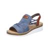 Keilsandalette RIEKER "Rieker Sandalen Textil", Damen, Gr. 41, blau (blau, braun), Textil, casual, Schuhe