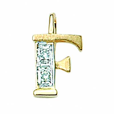 Namenskette ADELIA´S "Halskette - Namenskette mit Buchstabenanhänger F mit Diamant aus", gold, Halsketten, Damen, 0,02 ct, Gelbgold 585-Gold, Gelbgold 585, Gold, Schmuckset mit bis 45 cm stufenlos verstellbarer 925 Silber Halskette Image