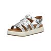 Riemchensandale INUOVO "INUOVO Sandalen Leder", Damen, Gr. 38, silber, Leder, casual, Schuhe