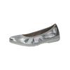 Ballerina CAPRICE "Caprice Ballerinas Leder", Damen, Gr. 38, silber, Leder, casual, Schuhe