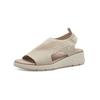 Keilsandalette TAMARIS "Tamaris Sandalen Textil", Damen, Gr. 38, weiß (ivory), Textil, casual, Schuhe