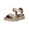 Keilsandalette TAMARIS "Tamaris Sandalen Leder", Damen, Gr. 39, gold (hellgold), Leder, casual, Schuhe
