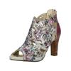 Schaftsandalette LAURA VITA "LAURA VITA Sandalen Leder", Damen, Gr. 38, rosa, silber, Leder, casual, Schuhe