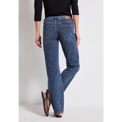 Straight-Jeans STREET ONE, Damen, Gr. 29, Länge 32, authentic schwarz indigo washed, Jeans, 79% Baumwolle, 15% Polyester, 4% Elastomultiester, 2% Elasthan, unifarben, casual, lang, Jeans, Middle Waist Image