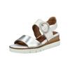 Keilsandalette TAMARIS "Tamaris Sandalen Leder", Damen, Gr. 37, weiß (weiß, silber), Leder, casual, Schuhe