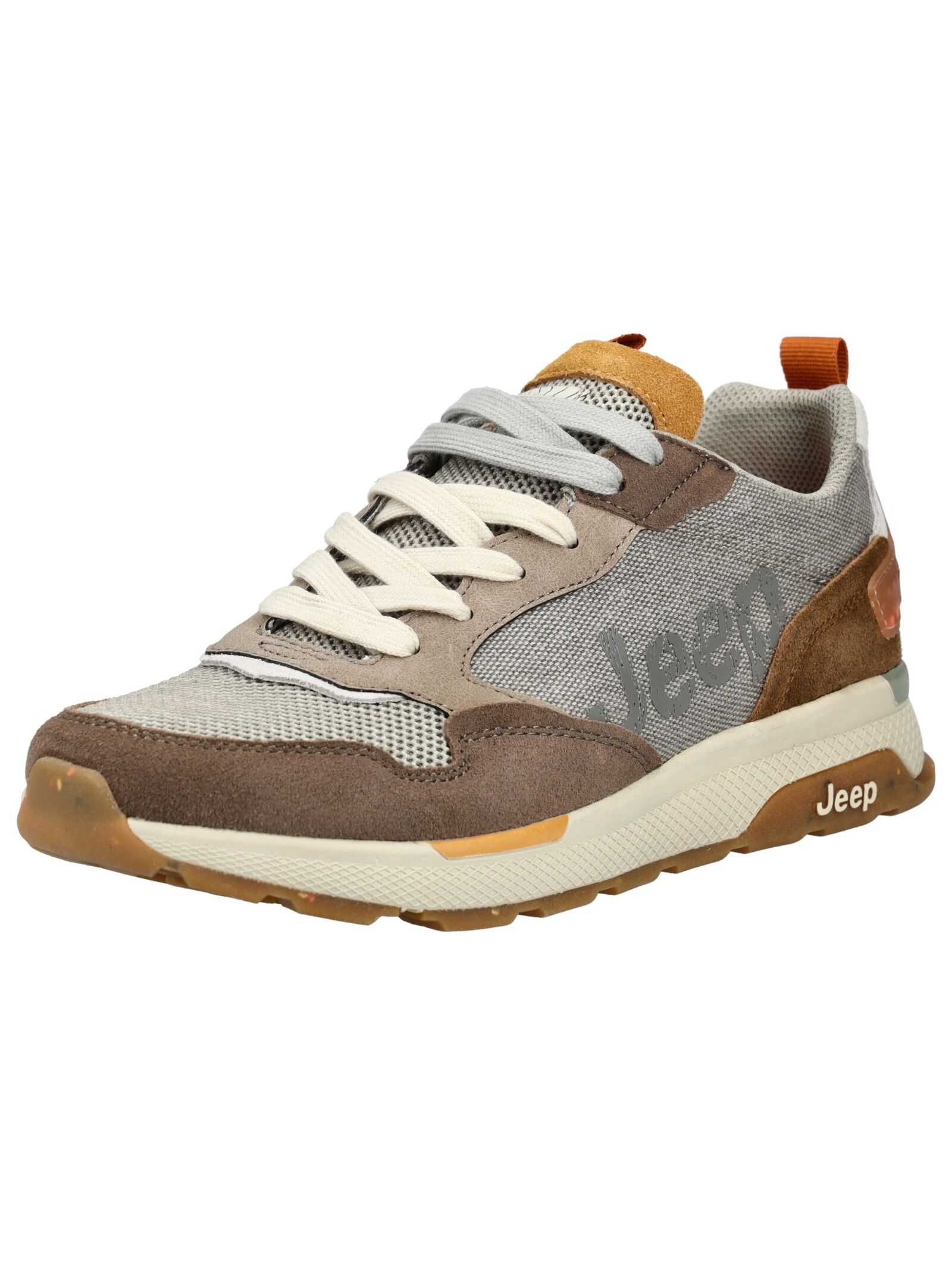 Sneaker JEEP "Jeep Sneaker Textil", Herren, Gr. 45, grün (sage), Textil, Casual, Schuhe