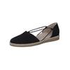 Riemchenballerina PAUL GREEN "Paul Green Ballerinas Nubukleder", Damen, Gr. 37,5, schwarz (schwarz, beige), Nubukleder, casual, Schuhe