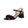 Riemchensandale PETER KAISER "Peter Kaiser Sandalen Nappaleder", Damen, Gr. 39, schwarz, Nappaleder, casual, Schuhe
