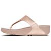 Dianette FITFLOP "LULU LEATHER TOEPOST", Damen, Gr. 41, rosa (rosegoldfarben), Rindsleder, metallic, unifarben, modisch, Schuhe, Pool Slides, Pantolette, Badeschuh mit Keilabsatz