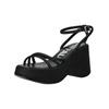 Keilsandalette BUFFALO "Buffalo Sandalen Textil", Damen, Gr. 39, schwarz, Textil, casual, Schuhe