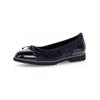 Ballerina GABOR "Gabor Ballerinas Leder/Textil", Damen, Gr. 39, blau (atlantik), Leder, Textil, casual, Schuhe
