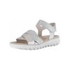 Keilsandalette GABOR "Gabor Sandalen Leder", Damen, Gr. 39, silber, Leder, casual, Schuhe