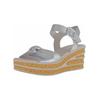 Keilsandalette GABOR "Gabor Sandalen Leder", Damen, Gr. 40, silber, Leder, casual, Schuhe