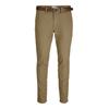 Chinohose "JPSTMARCO FRANCO CHINO W BELT PLS", Herren, Gr. 44, Länge 32, braun (elmwood), Web, Obermaterial: 98% Baumwolle, 2% Elasthan, JACK & JONES PLUSSIZE, unifarben, modisch, slim fit knöchellang, Hosen
