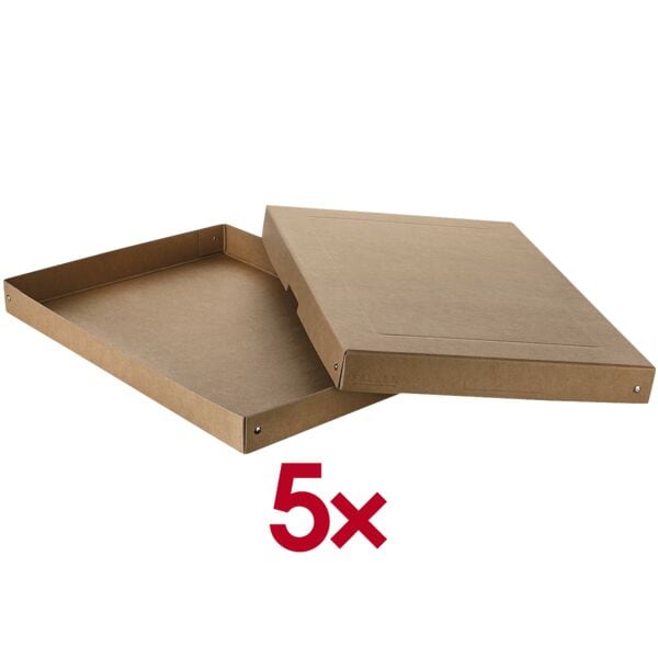 Falken Archiv-Box »PURE Box Nature DIN A3 40mm« 32/44/4 cm 5 Stück braun, 32x4x44 cm Image
