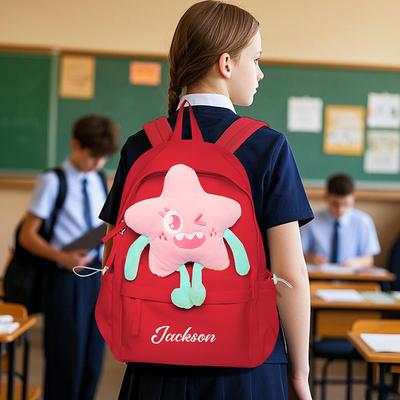 Personalized Name School Backpack Custom Back to School Gift, Durable Large Capacity Bag with Multi Compartments for Books, Stationery, Water Bottle, Gift for Kids Students