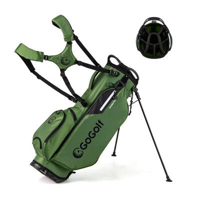 Costway Golf Stand Bag Lightweight Golf Bag with 8 Way Top Dividers and 5 Zippered Pockets-Green