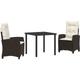 Vidaxl - Set da pranzo da giardino a 3 pezzi con cuscini - rattan polietilene marrone