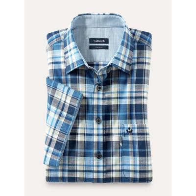 Walbusch Herren Tropical-Hemd soft & leicht Blau kariert Image