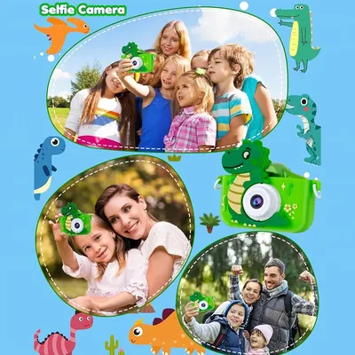 High Quality HD 1080P 1080P Digital Camera 32GB Dinosaur Toddler Camera Soft Silicone Case Dinosaur Toys Camera for Kids
