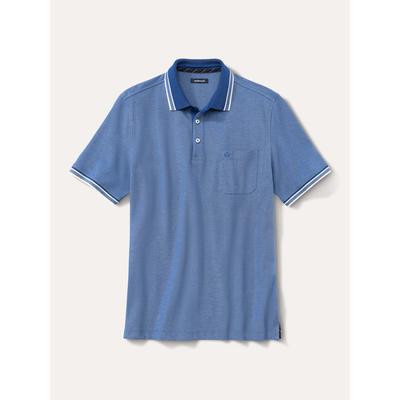 Walbusch Herren Bügelfrei-Polo Bicolor Hellblau Image