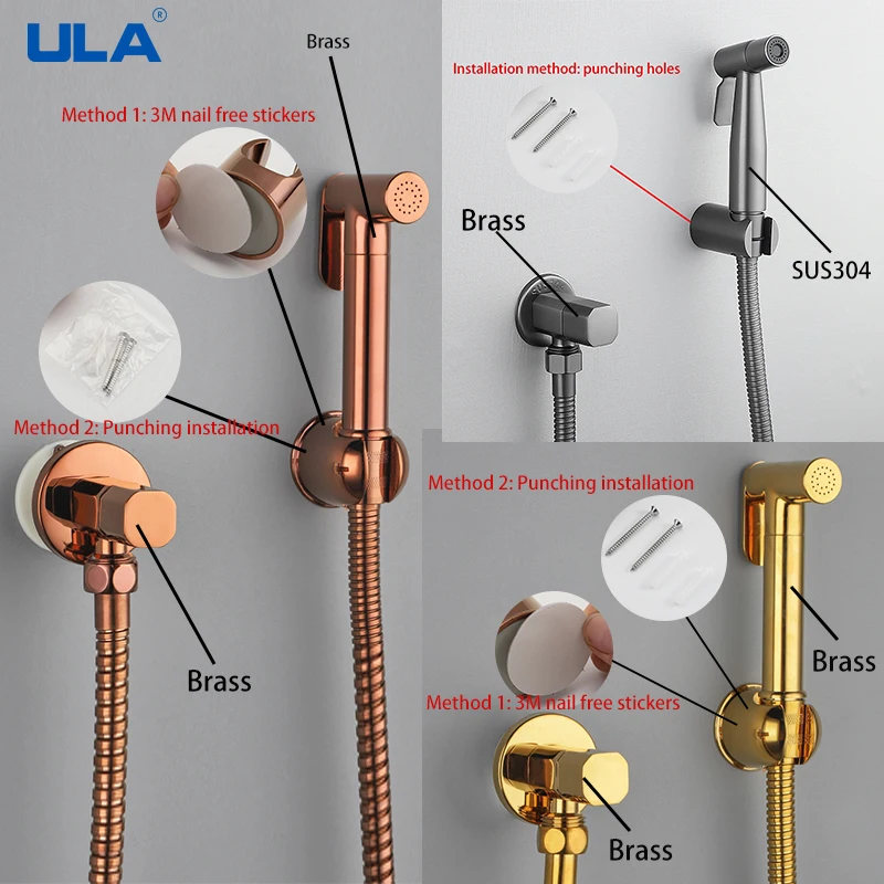 Ula Gold Bidet Wasserhahn tragbare Toilette Bidet Sprayer Set WC Wasserhahn einzelne Kaltwasser Bad Dusch kopf Bidet Sprayer