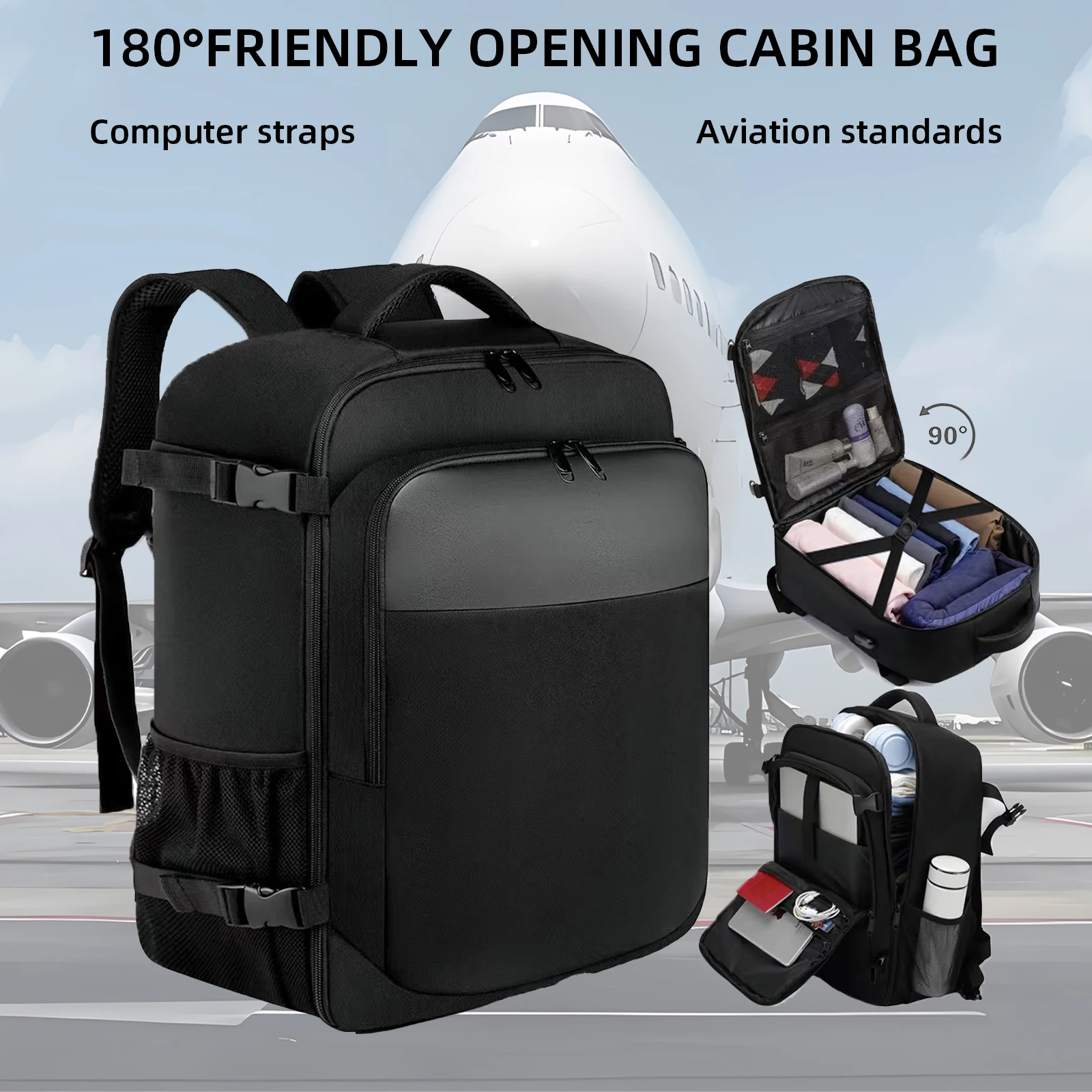 Ryanair 40x20x25 et 45x36x20 Sac à dos de voyage, sac à dos pour ordinateur portable, unisexe. Sac multifonctionnel, sac d'école, université, sac à dos d'trekking