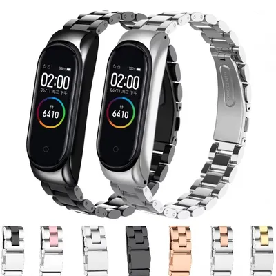 Metall Band Für Xiaomi Mi Band 10 9 8 7 6 5 4 3 Edelstahl Metall Armband Zubehör Correa Für Mi Band 10/9/8/7 Armband Image