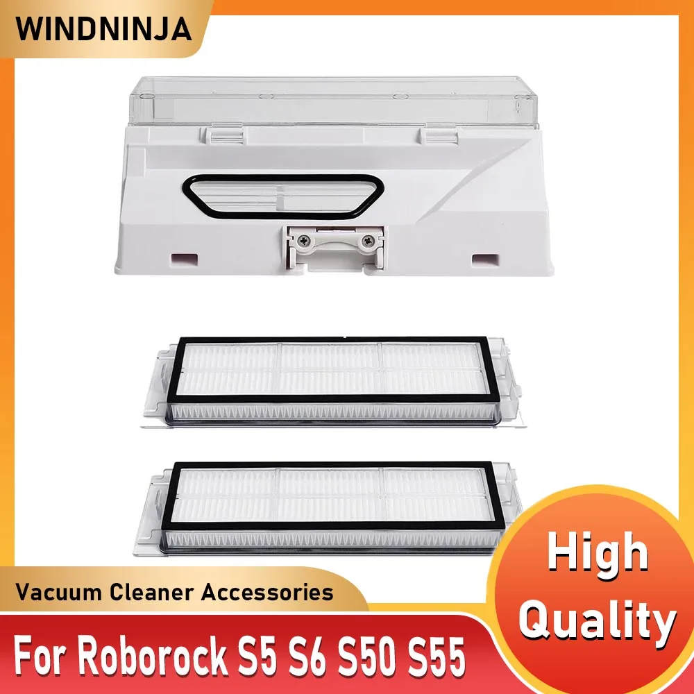 Staub Box Hepa-Filter Teile Für Roborock S5 S6 S50 S51 S52 S55 T4 T6 Staubsauger Roboter Mülleimer Box mit Filter Zubehör Image