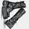 Rock Punk Ankle Boot Gürtel Schnallen Runde Kappe Dicken Boden Frauen Schuhe Neue Mode Neuheit Sexy Echtes Leder Seite Reißverschlüsse Metall