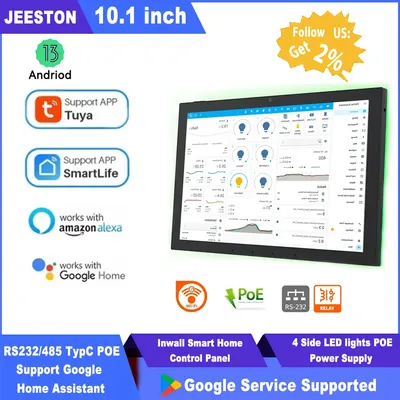 Wall-mounted 10 inch Android tablet smart home control panel Aluminum alloy body IPS touch screen POE WiFi BT RS485 DC input