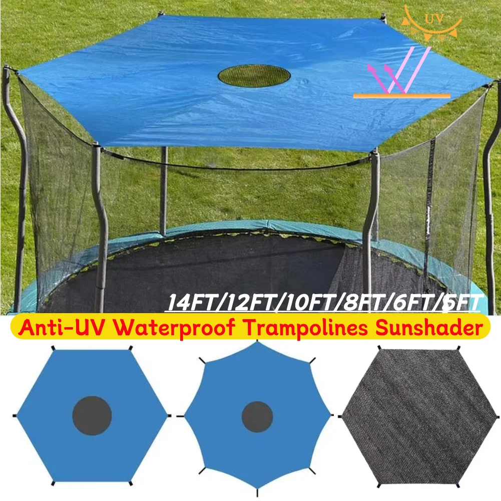 Anti-UV-Trampolin-Sonnenschutz, wasserdichte Trampoline, Baldachin, Sonnenschutz, Trampolin-sichere Abdeckung für den Spielplatz im Hinterhof im Freien Image