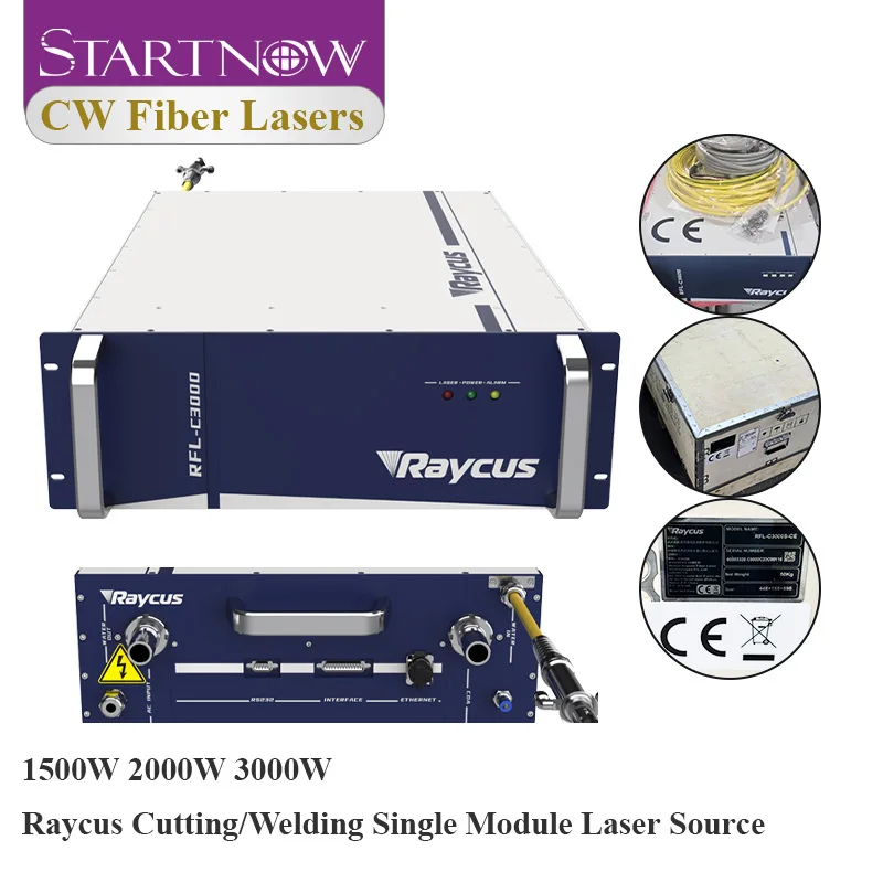 Raycus CW-Faserlaserquelle, Schneiden, Schweißen, Einzelmodul, 1500 W, 2000 W, 3000 W, 40000 W, 6000 W, 12000 W Image